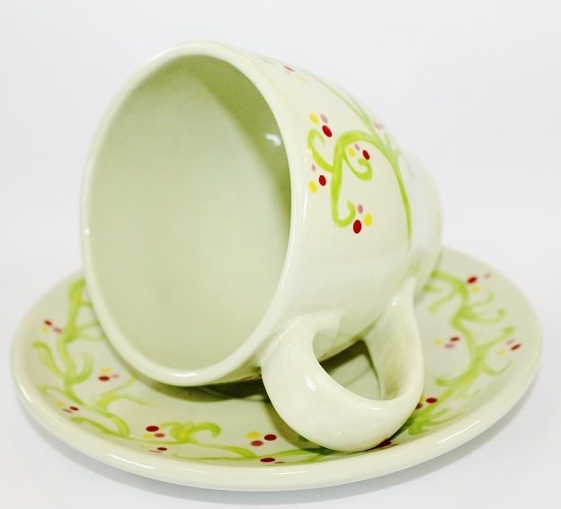 Tapered Tea Cup Saucer Bisque Ceramic  Shapes for 
