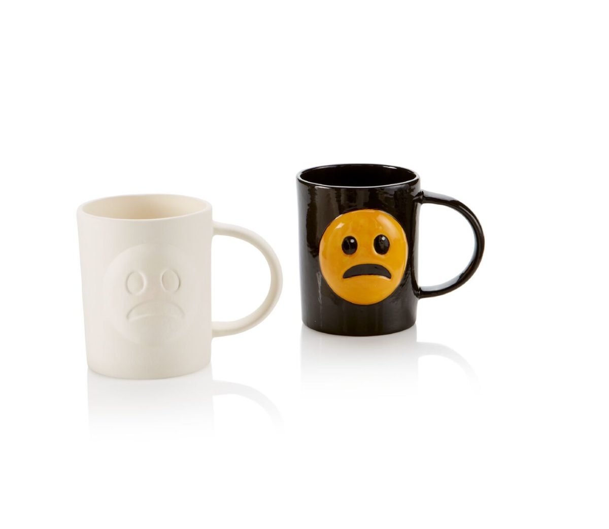 Happy Sad Emoji Mug Bisque Ceramic  Shapes for Painting 