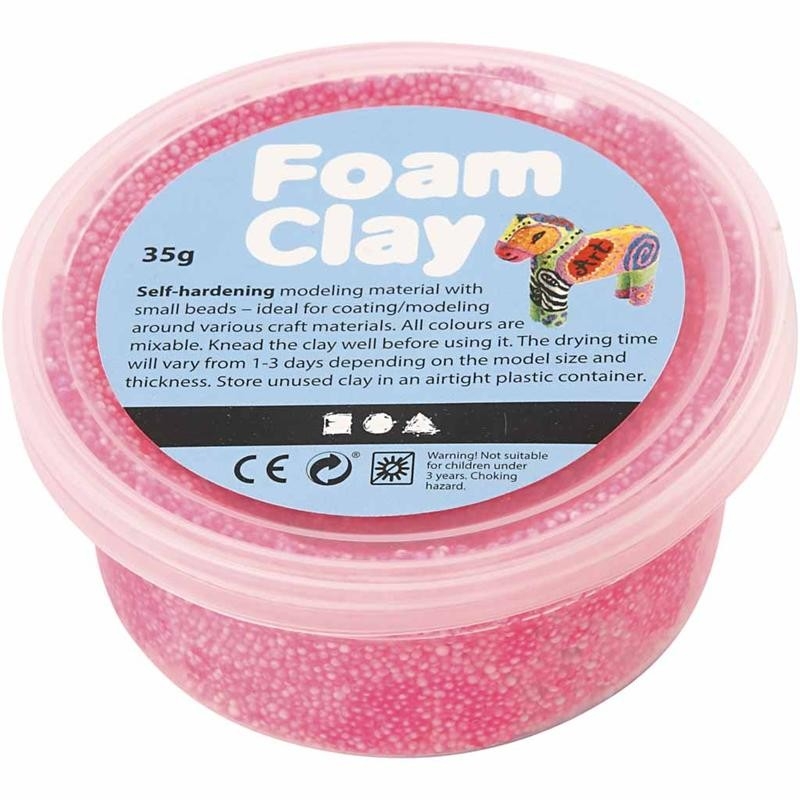 Neon Pink Foam Clay 35g Modelling Clay for Arts & Crafts Cromartie