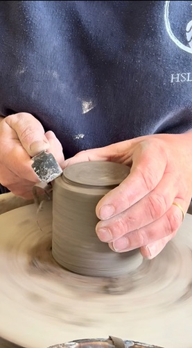 Sara Adams pottery throwing course in progress