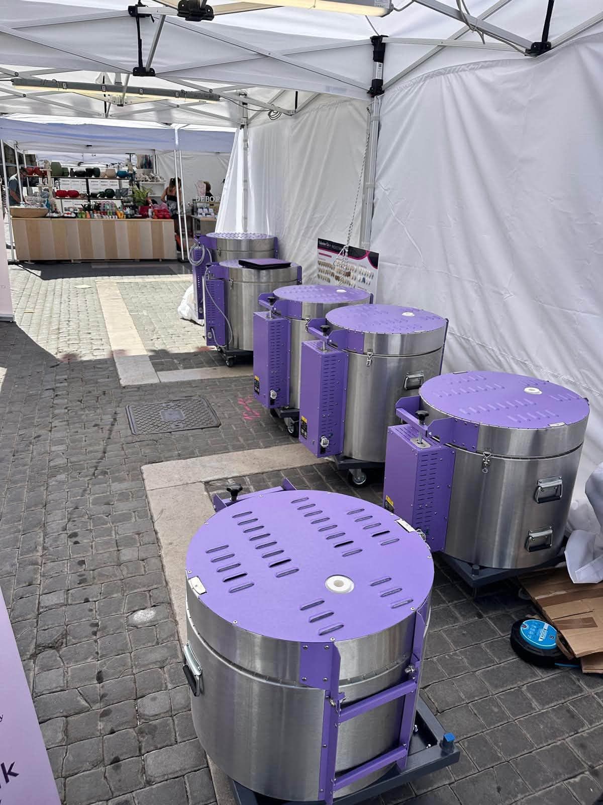 A row of Cromartie kilns displayed on the Cromartie stand at Argillà Italia 2026