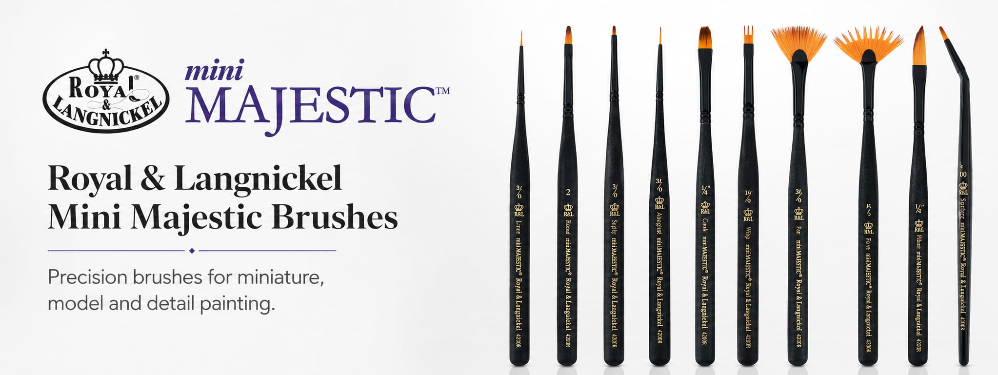 Royal & Langnickel Mini Majestic Paint Brushes for Modelling and Miniature Painting