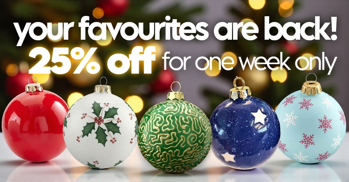 25% off Large Ceramic Bisque Baubles – one week only