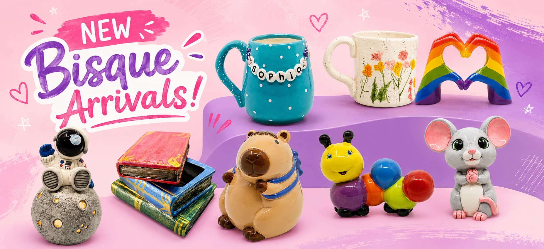 Brand new paint your own pottery bisque arrivals at Cromartie