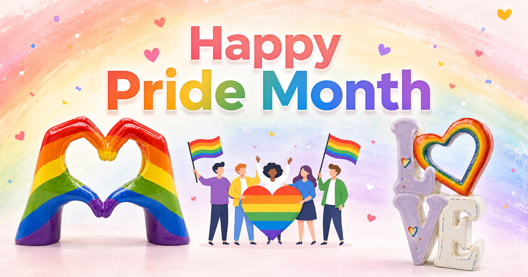 Happy Pride Month craft and pottery painting inspiration