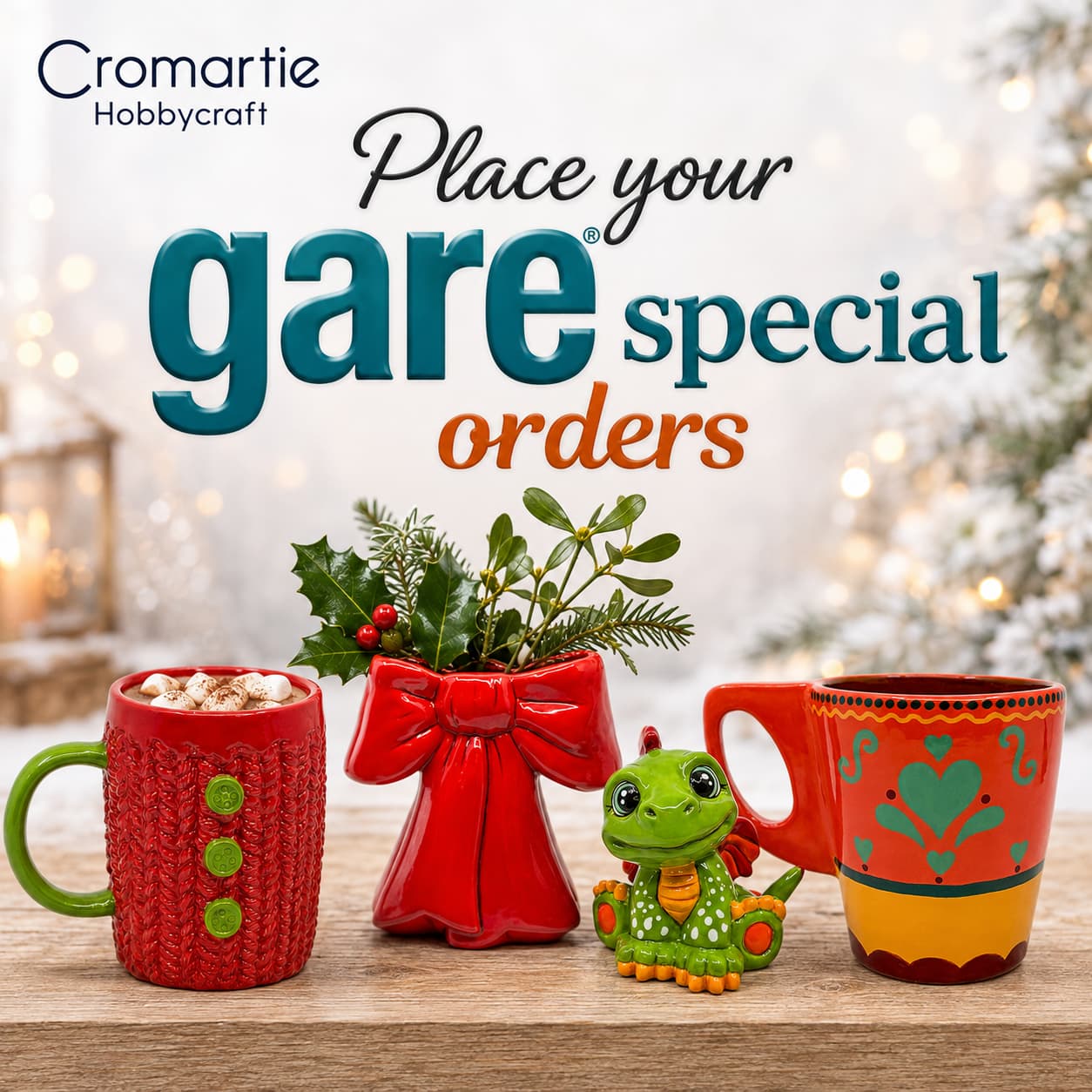 Special order ceramic bisque designs – place your special orders with Cromartie
