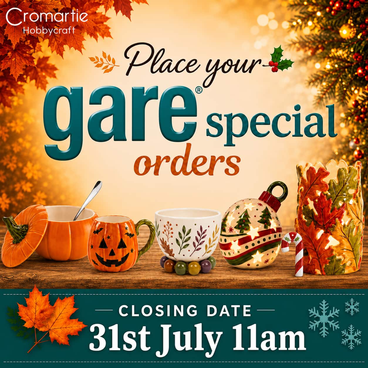 Special order ceramic bisque designs – place your special orders with Cromartie