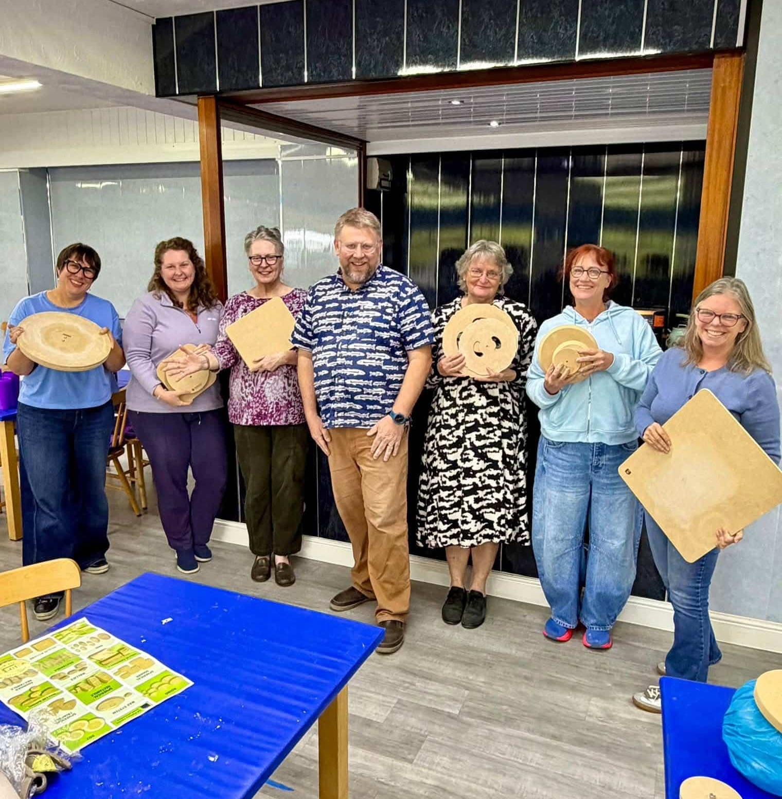 Jeff Rottman with attendees at the GR Pottery Forms clay workshop at Studio 70, Cromartie Hobbycraft