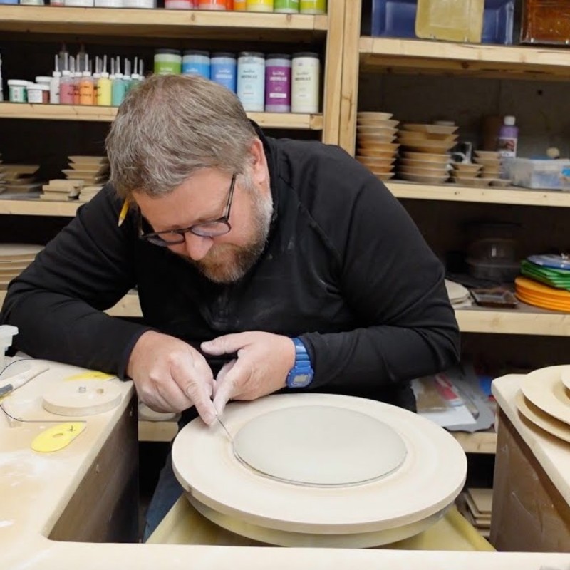 Jeff Rottman demonstrating GR Pottery Forms
