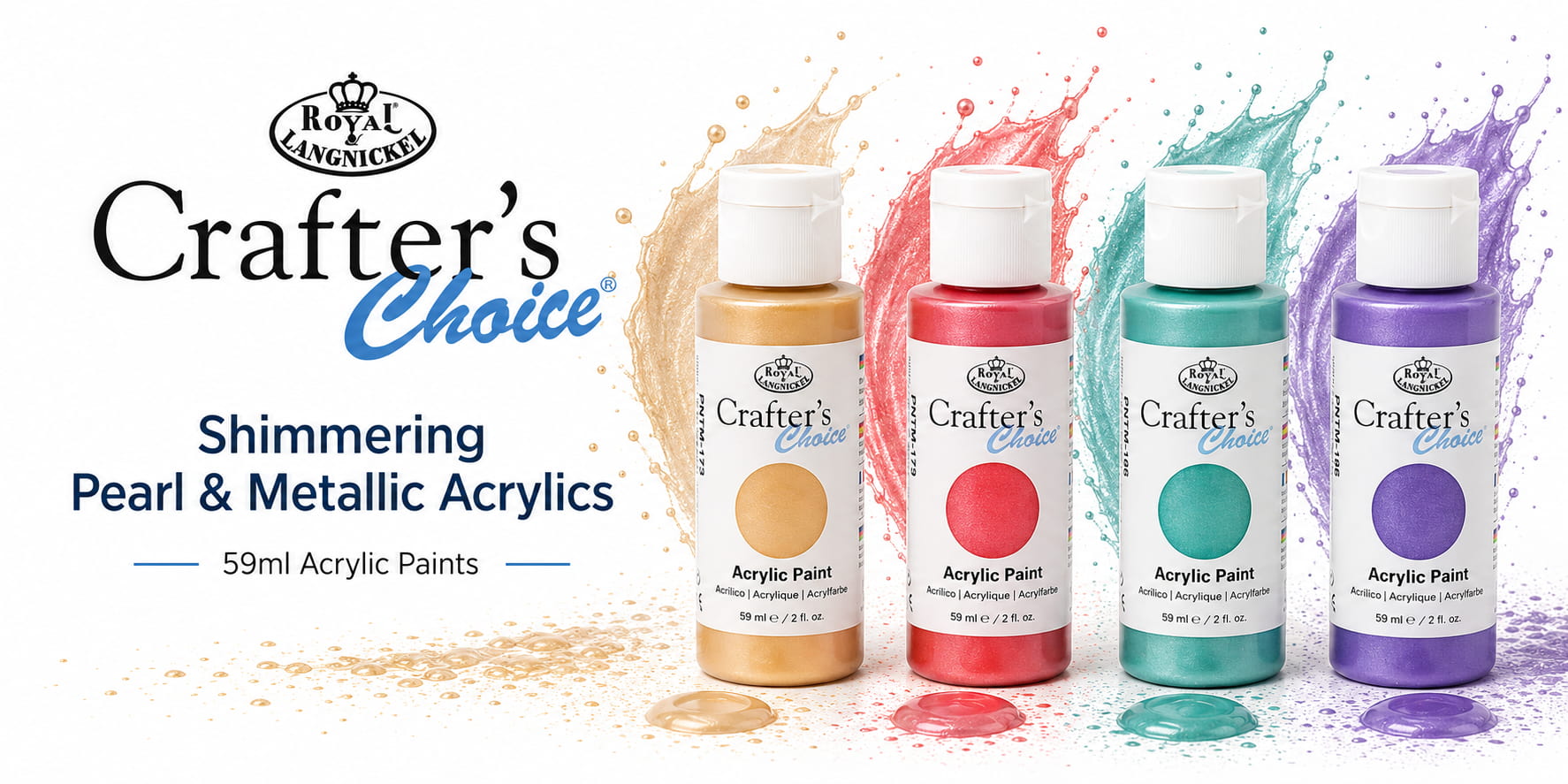 Crafter's Choice Shimmering Pearl and Metallic Acrylic Paints