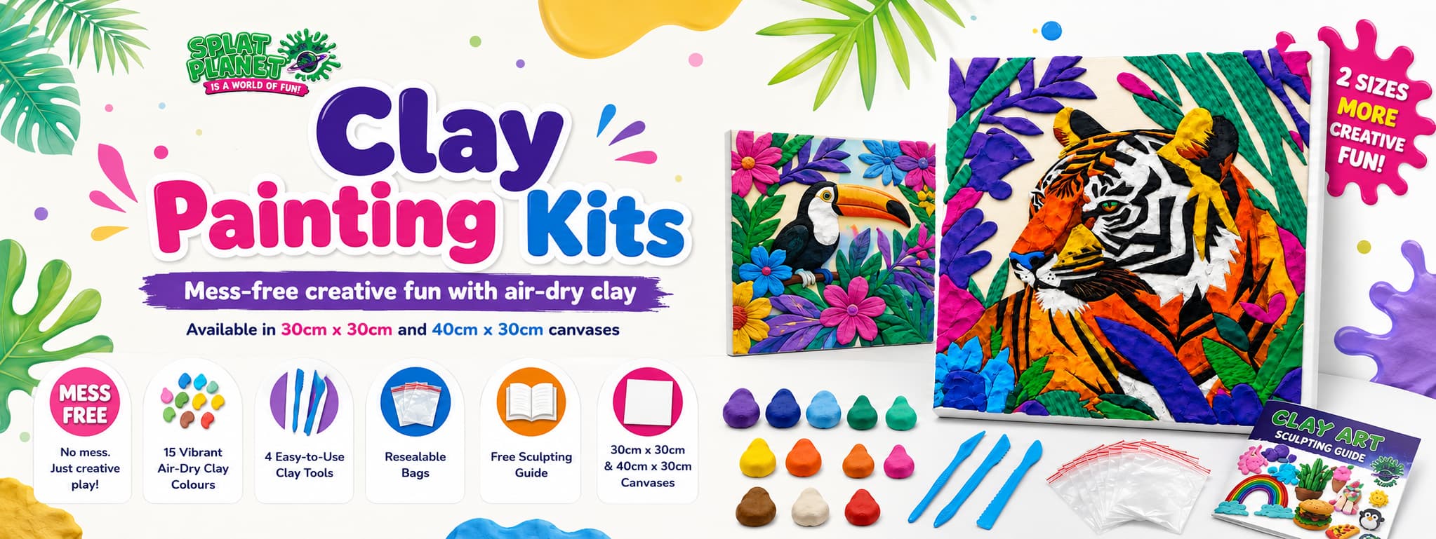 Colourful 3D Clay Canvas Sensory Crafts for Kids