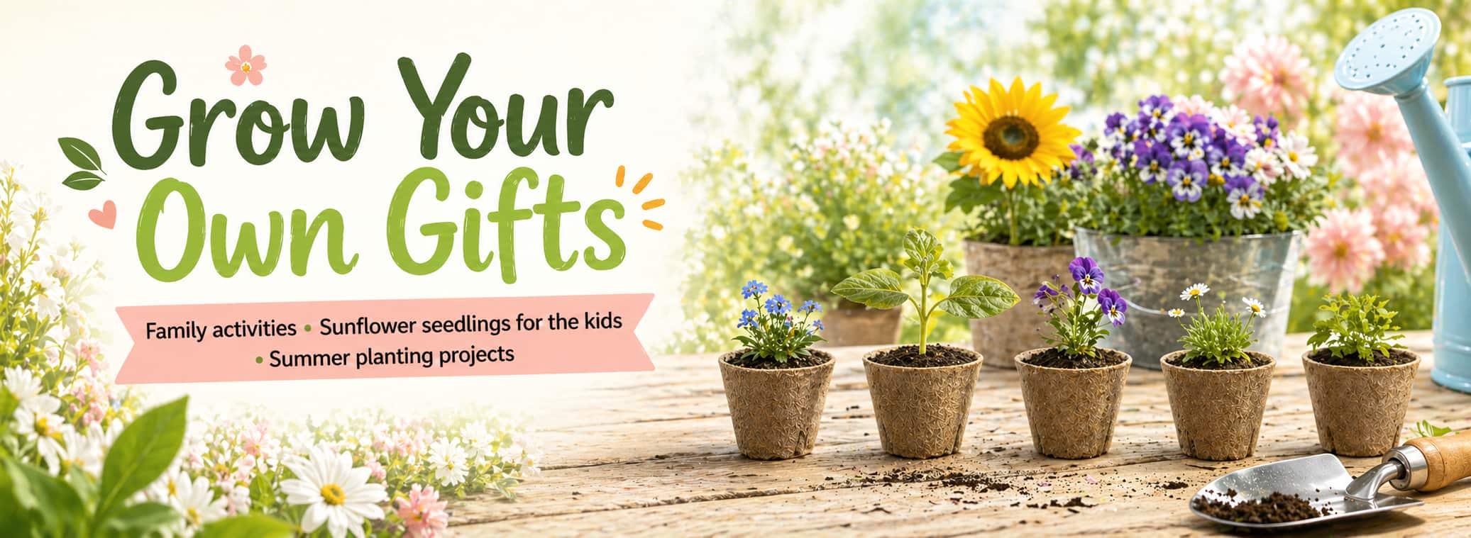 Grow your own gifts with biodegradable plant pots for seedlings and summer planting projects