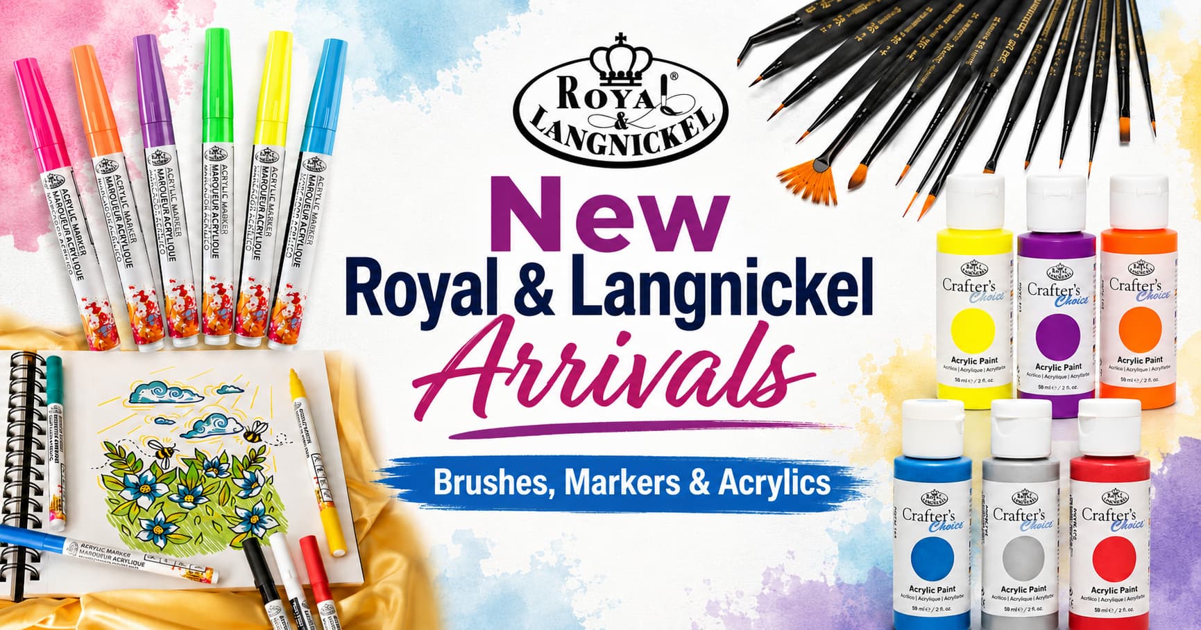 New Royal and Langnickel Acrylic Paints and Brushes