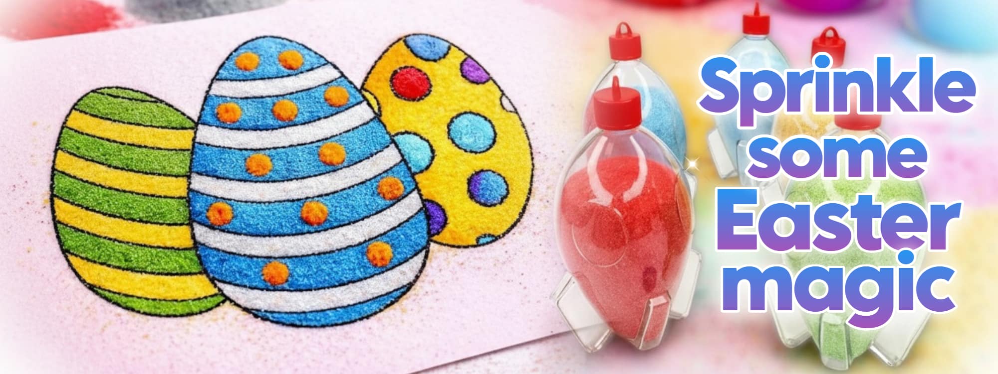 Coloured Sand and Sand Art Templates for Easter craft projects