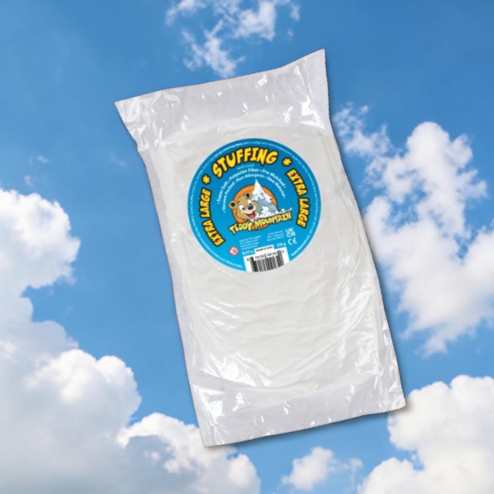 Vacuum packed Teddy Mountain fibre filling for plush skins