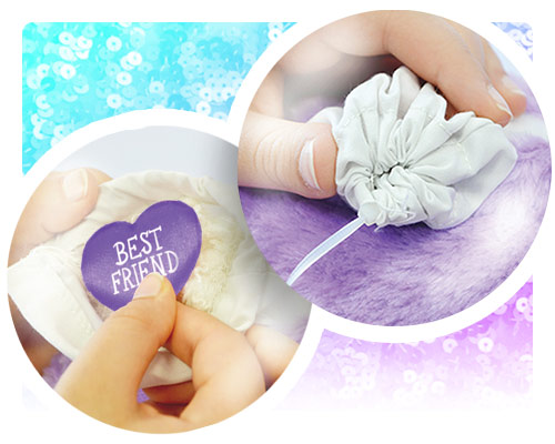 Closing zip tie on Teddy Mountain plush skin