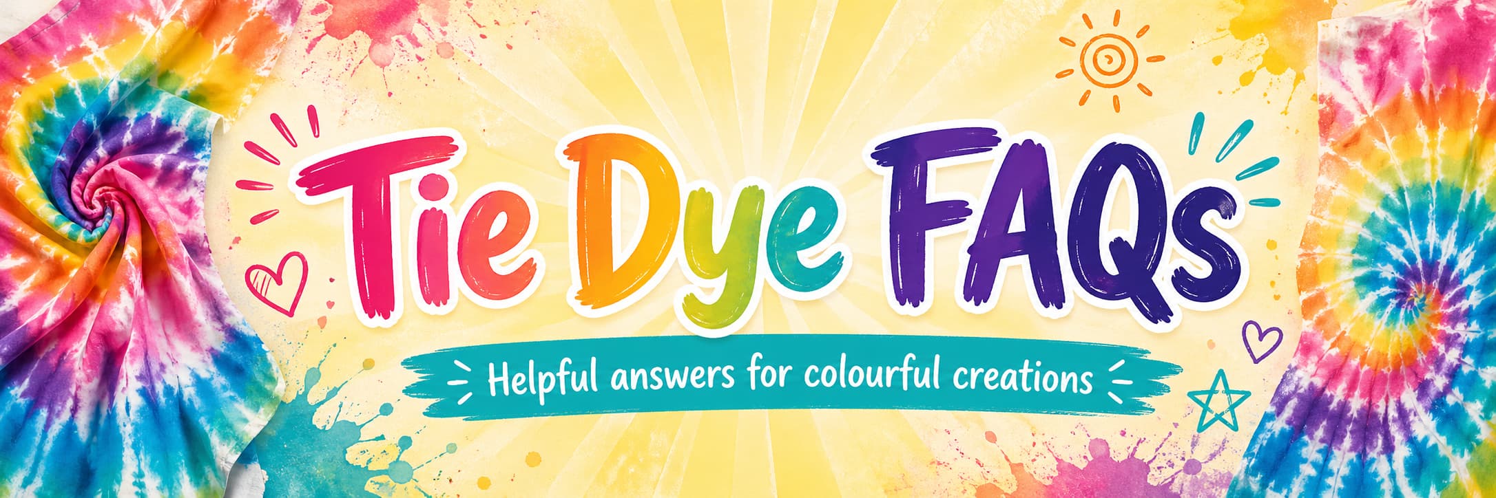 Tie Dye FAQs with helpful answers and how-to instructions for colourful tie dye projects