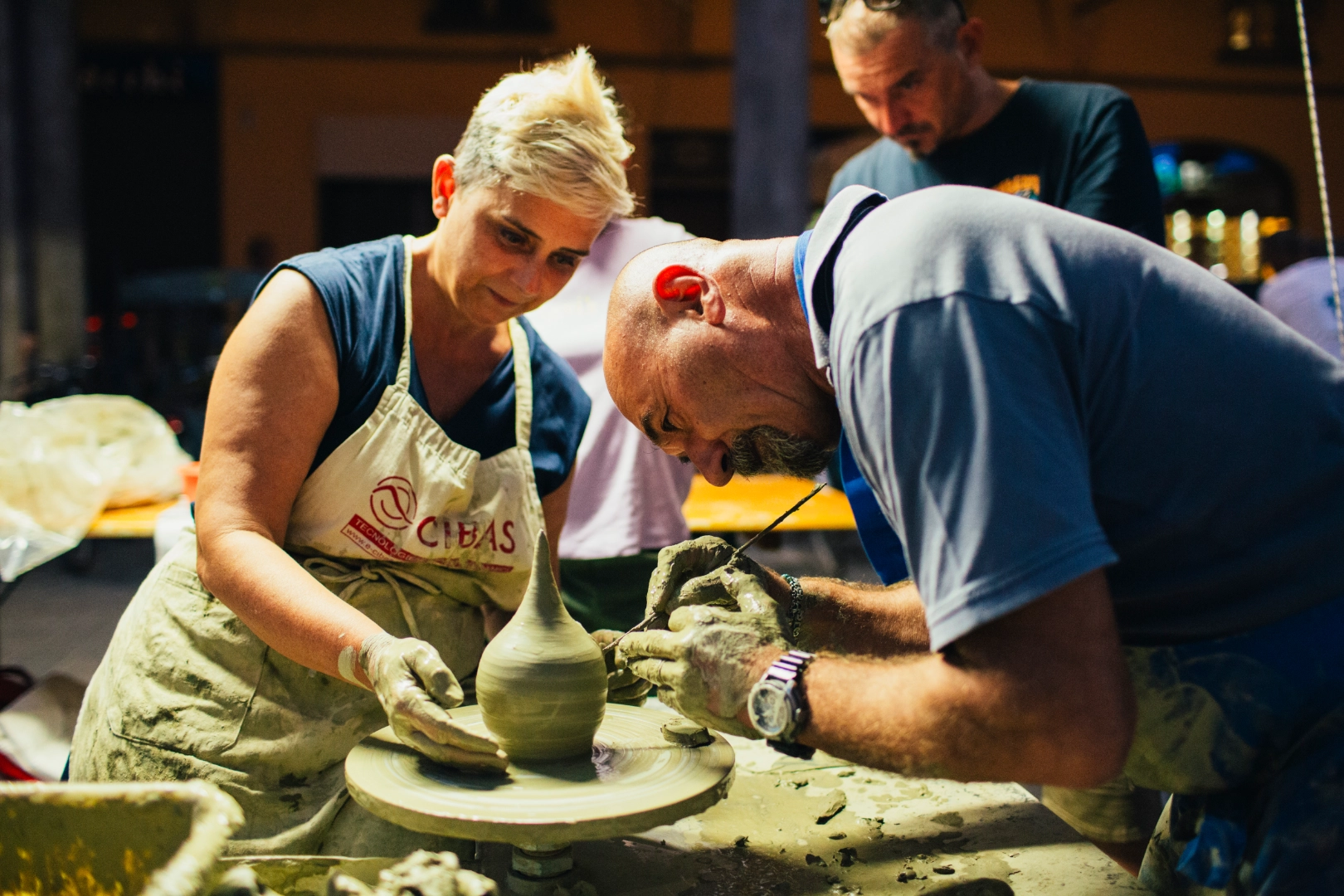 Ceramic makers and displays at Argillà Italia international ceramics festival