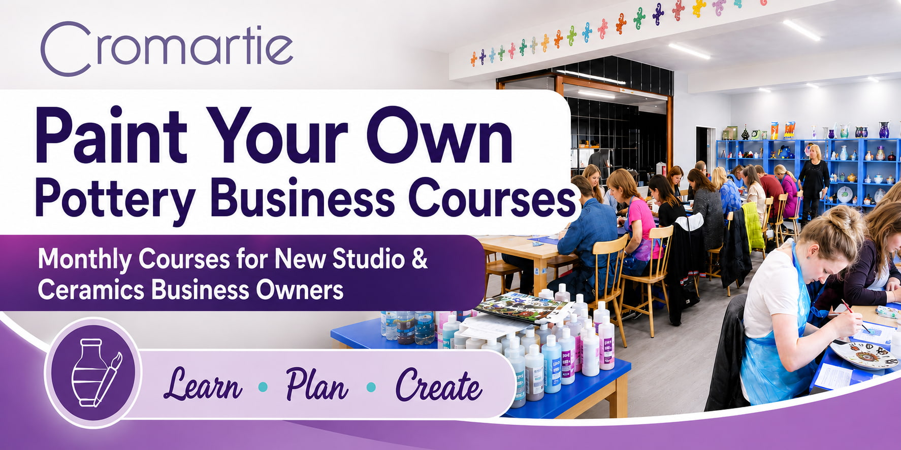 Paint Your Own Pottery business training courses and ceramic training from Cromartie Hobbycraft