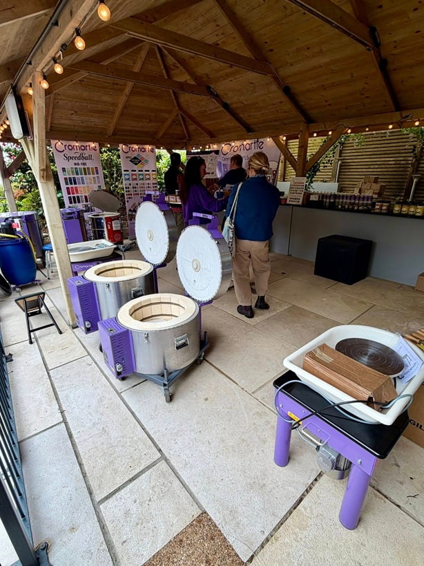 Cromartie exhibition stand with kilns at Fired Cornwall 2026