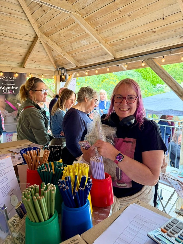 Visitors at the Cromartie exhibition stand during Fired Cornwall 2026