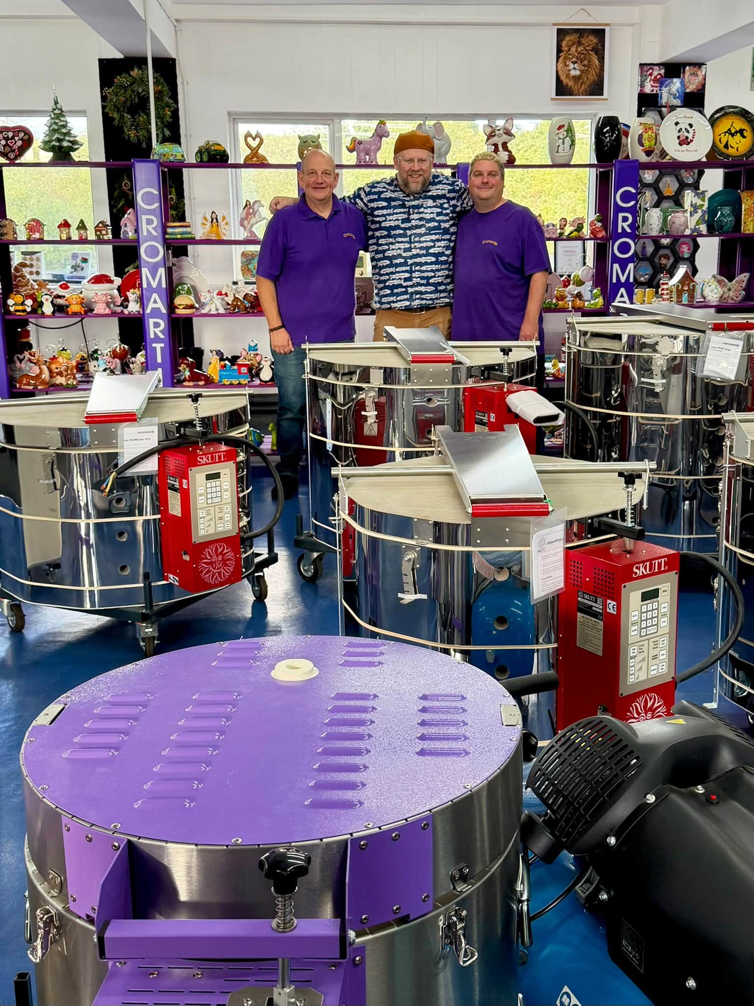Jeff Rottman with Luke Bosson and Simon Stone in the Cromartie Hobbycraft showroom