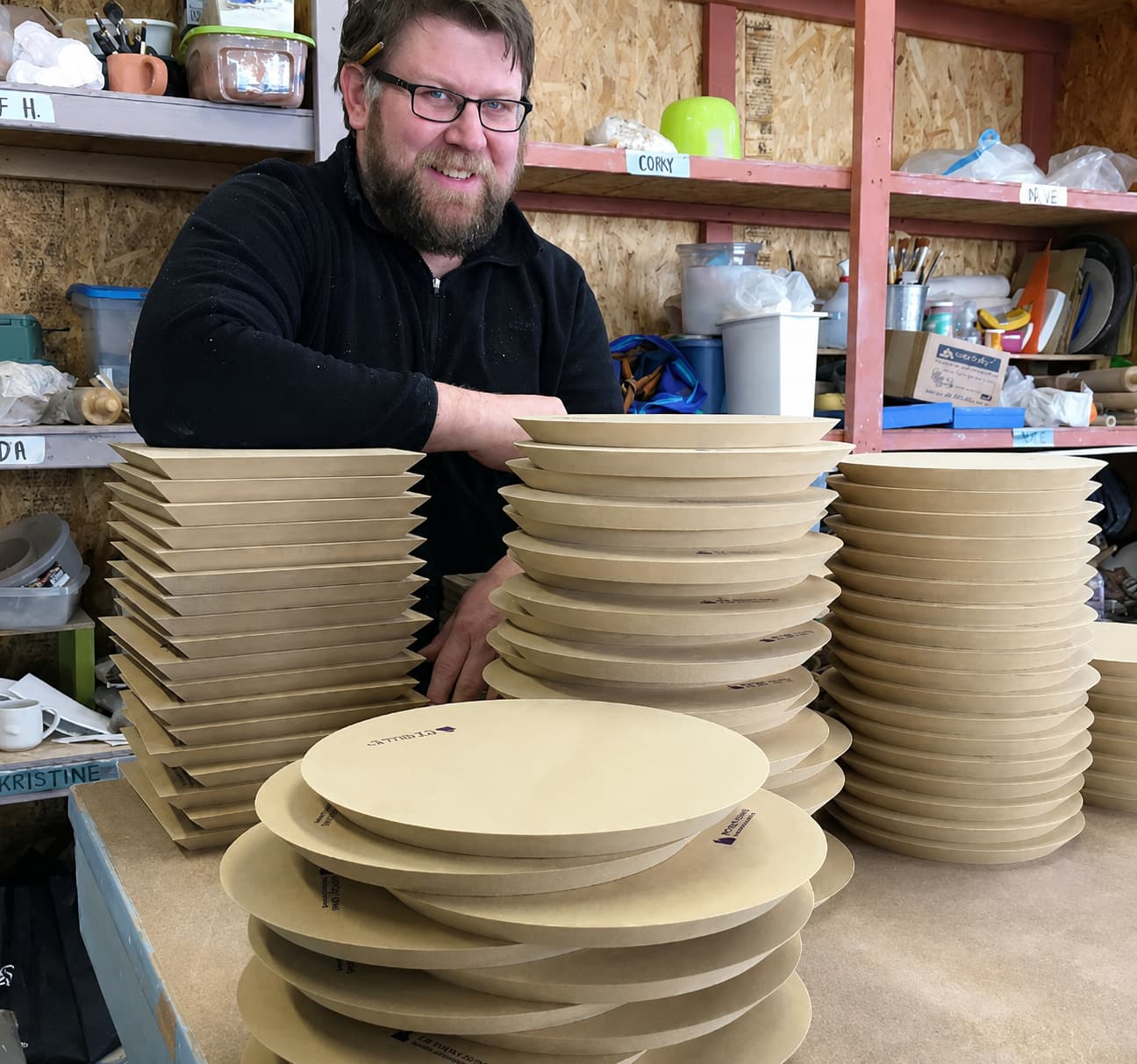 Jeff Rottman demonstrating GR Pottery Forms
