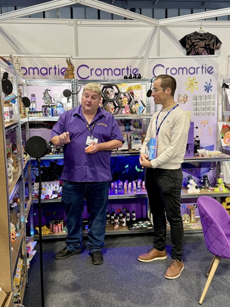 Visitors viewing products and talking at the Cromartie stand at the NEC Birmingham show 2025