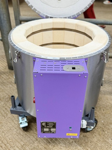 Close-up of Cromartie Eco Hobbytech kiln at Potfest