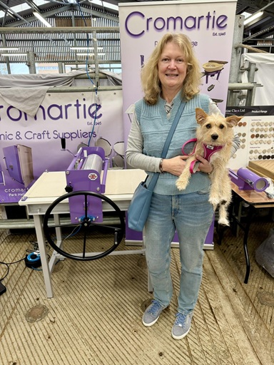 Customer Helen with a Cromartie slab roller on stand