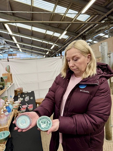 Sally Moss of Sno Ceramics with Speedball glazes