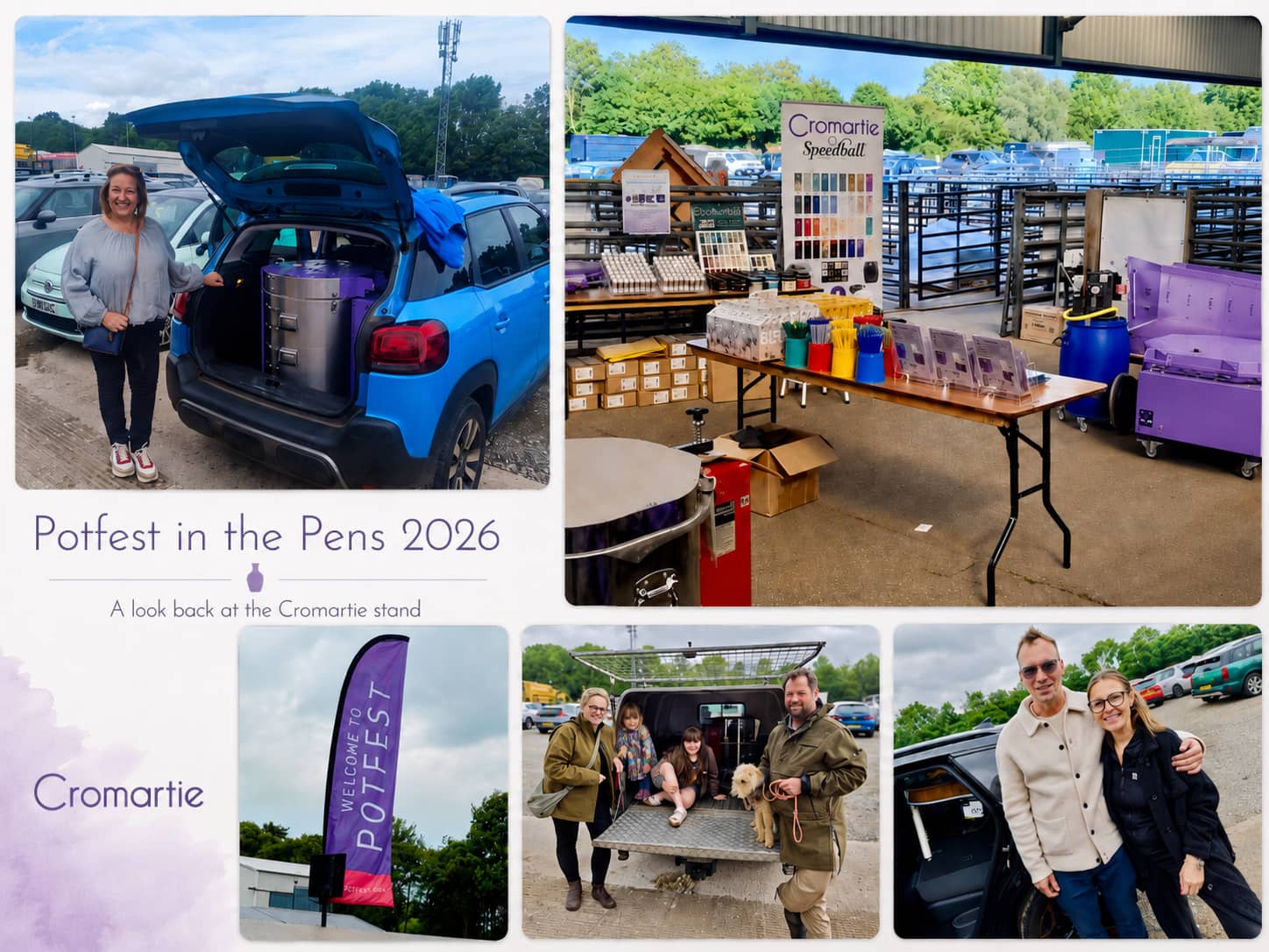 Cromartie at Potfest in the Pens Penrith Spring 2026 with customers, kilns and the Cromartie trade stand