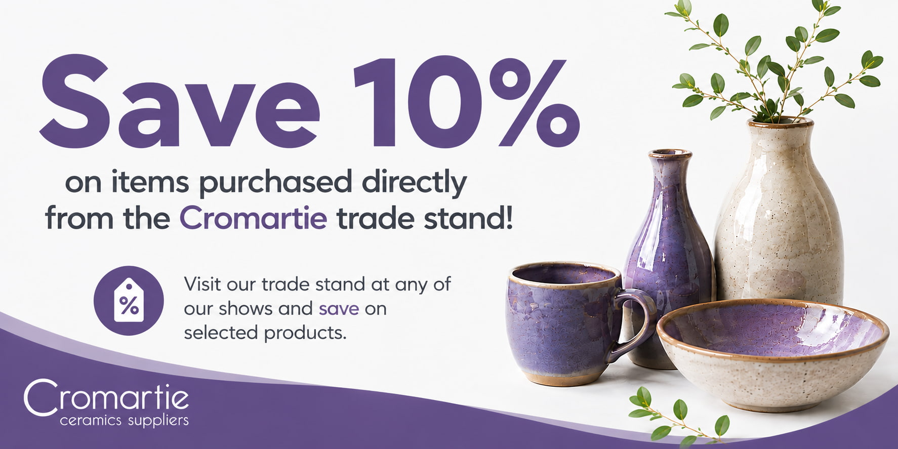 Cromartie trade stand at UK ceramics and pottery events