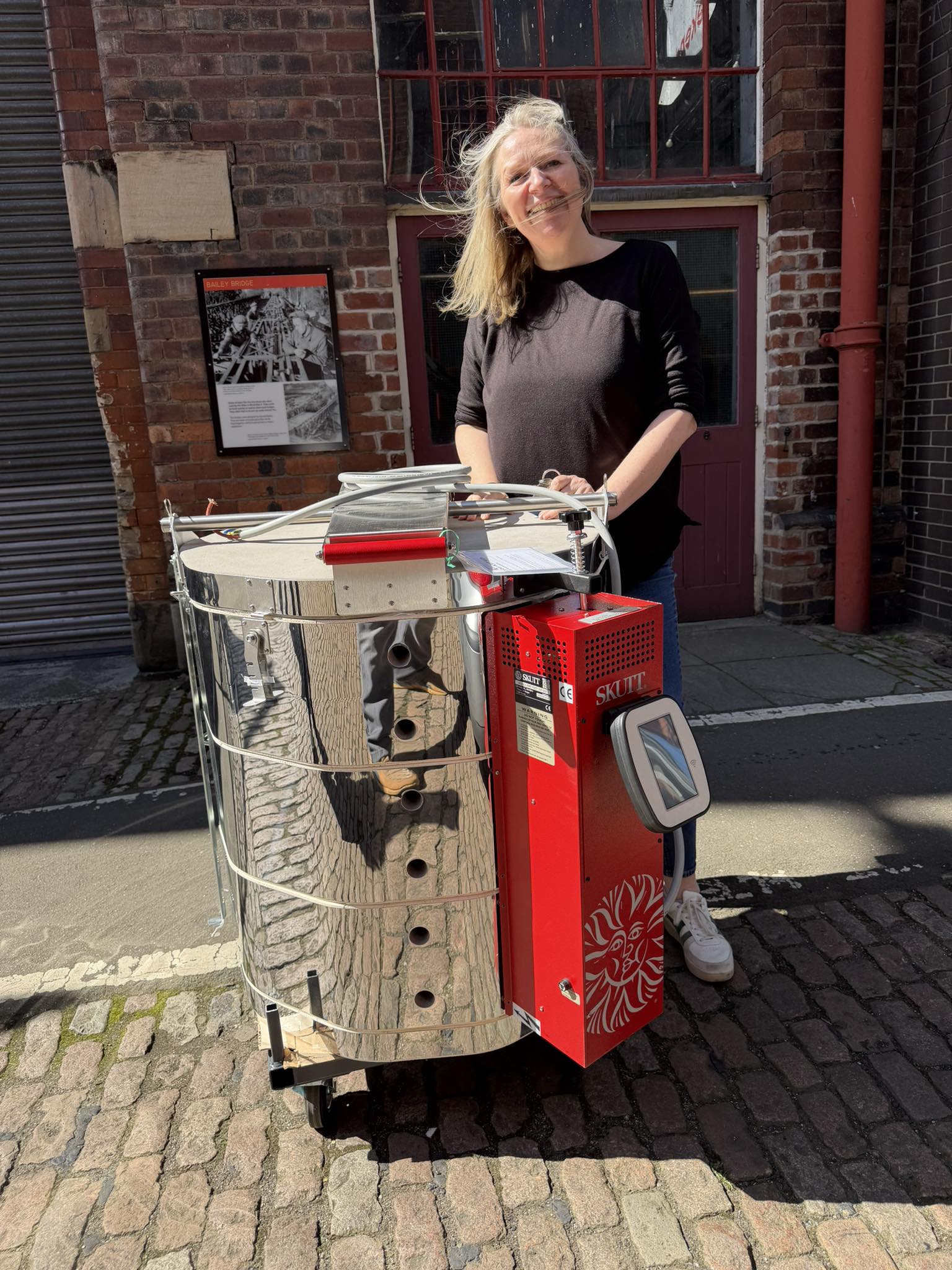 Customer Lucy with her Cromartie Skutt kiln purchase at Sheffield Ceramics Festival 2026