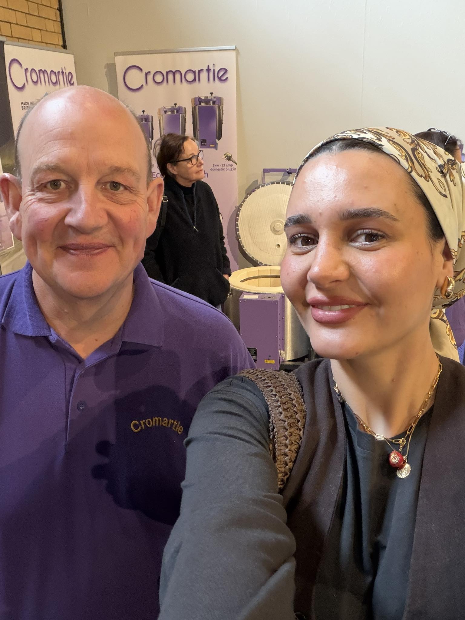 Simon with Elham from The Great Pottery Throw Down at Sheffield Ceramics Festival 2026