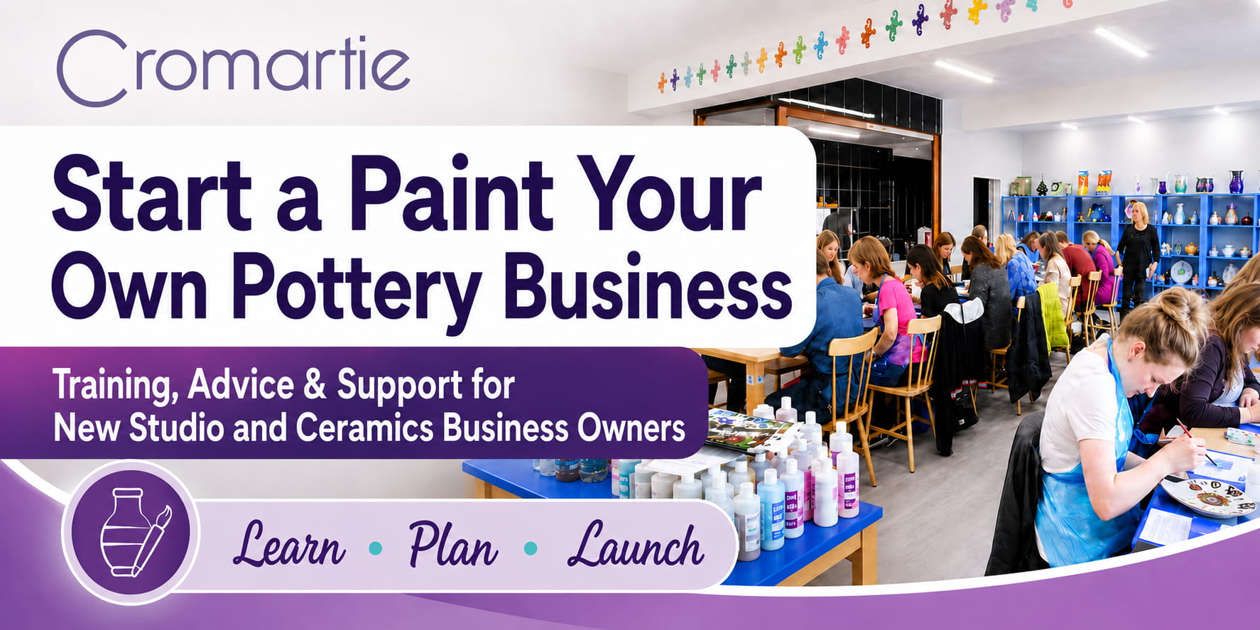 Start a Paint Your Own Pottery business with training, advice and support from Cromartie Hobbycraft