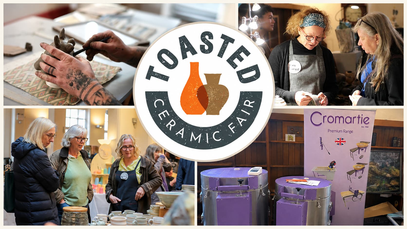 Potters, ceramics and trade stands at Toasted Ceramics Fair in Derby